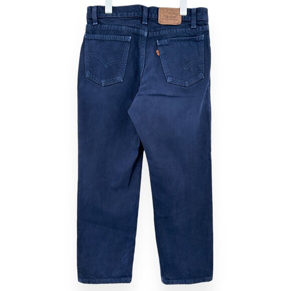 Vintage Levi's 550 Made in USA 90s Relaxed Fit Husky Dark Wash Blue Jeans sz 30 - Picture 2 of 7